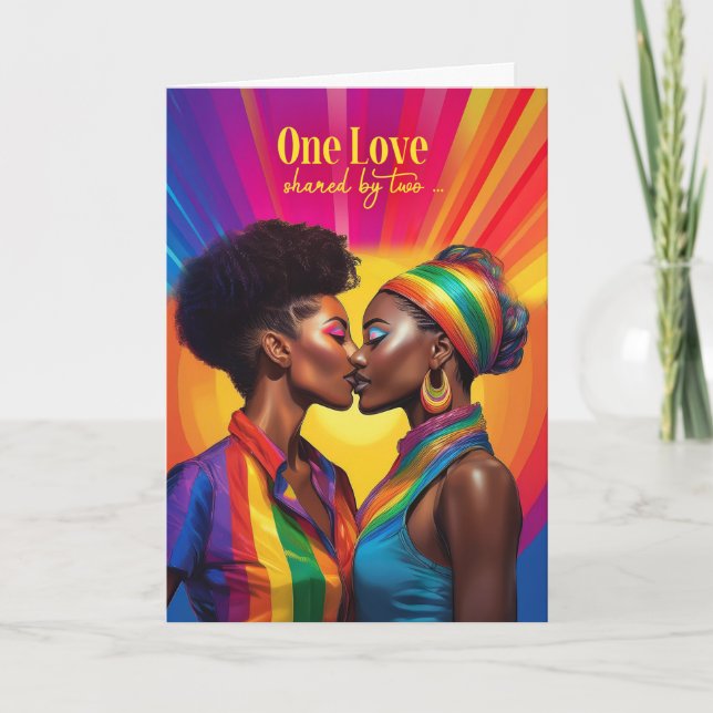 Carte Partenaire gay Lesbian Anny Rainbow African Americ (Devant)