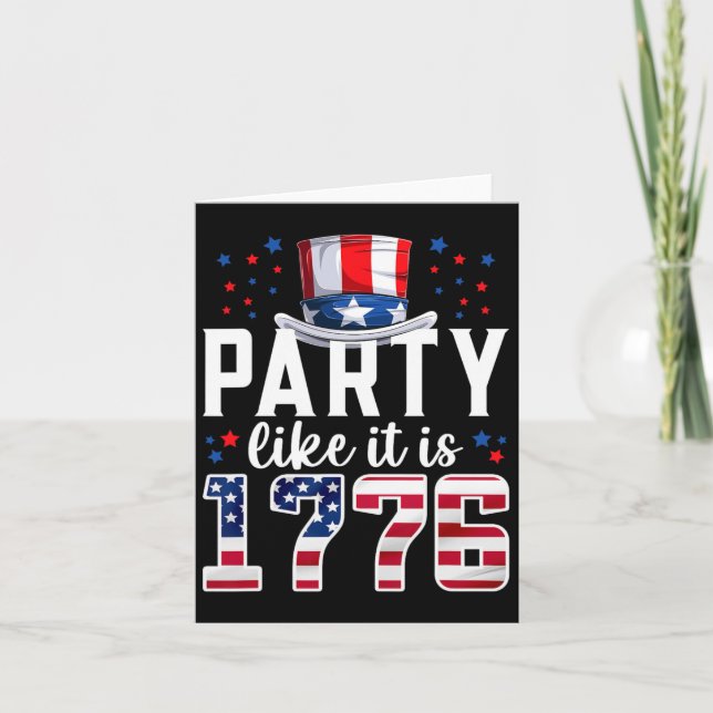 Carte Parti Comme C'Est 1776 4 juillet L'Amérique Indépe (Devant)