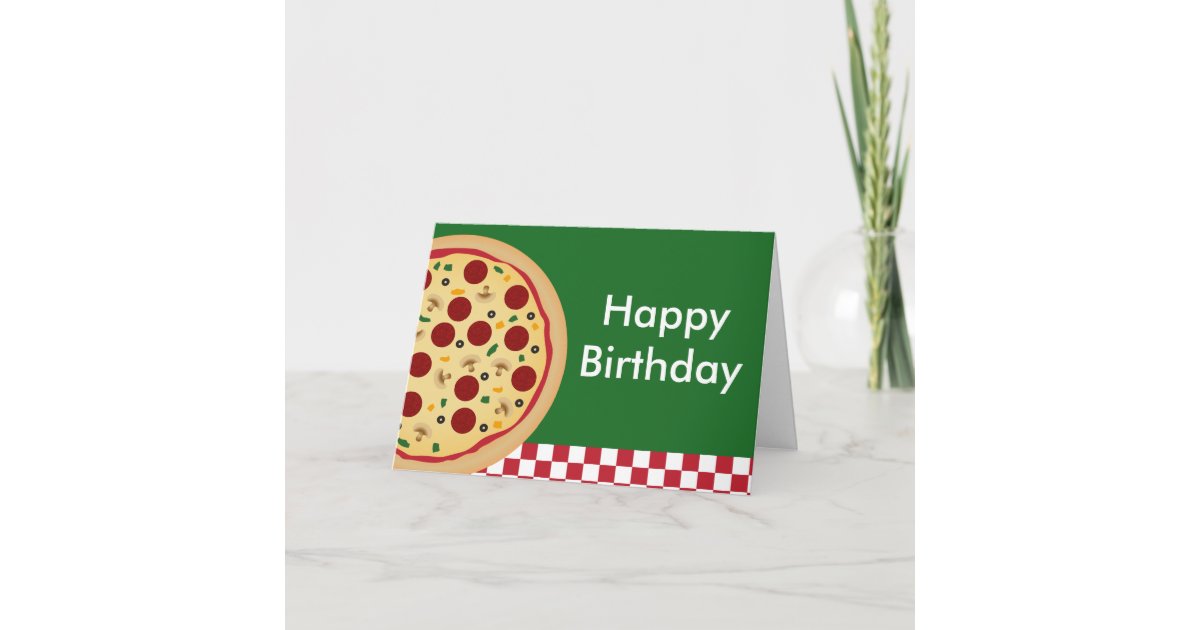 Carte Partie De Joyeux Anniversaire De Pizza Zazzle Ch