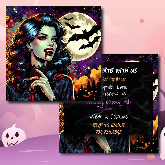 Carte Partie d'Halloween du livre de bande dessinée Vamp (Créateur téléchargé)