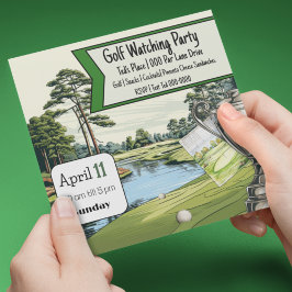 Carte partie d'observation de golf | Anniversaire | Retr