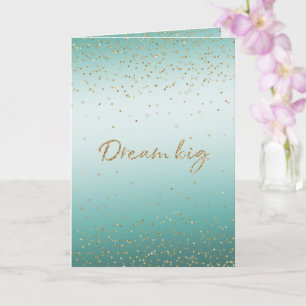 Carte Parties scintillant à menthe Confetti en or Glam G