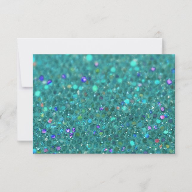 Carte Parties scintillant bleue turquoise (Devant)