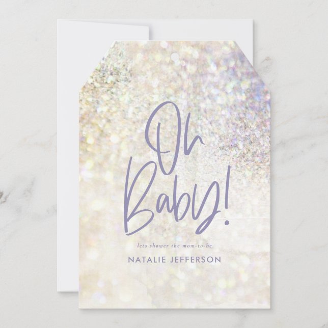 Carte Parties scintillant brillant classe oh bébé! (Devant)