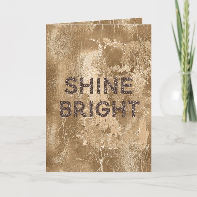Carte Parties scintillant brillante en bronze chic (Devant)
