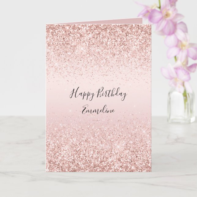 Carte Parties scintillant brillante rose pâle (Orchidée)