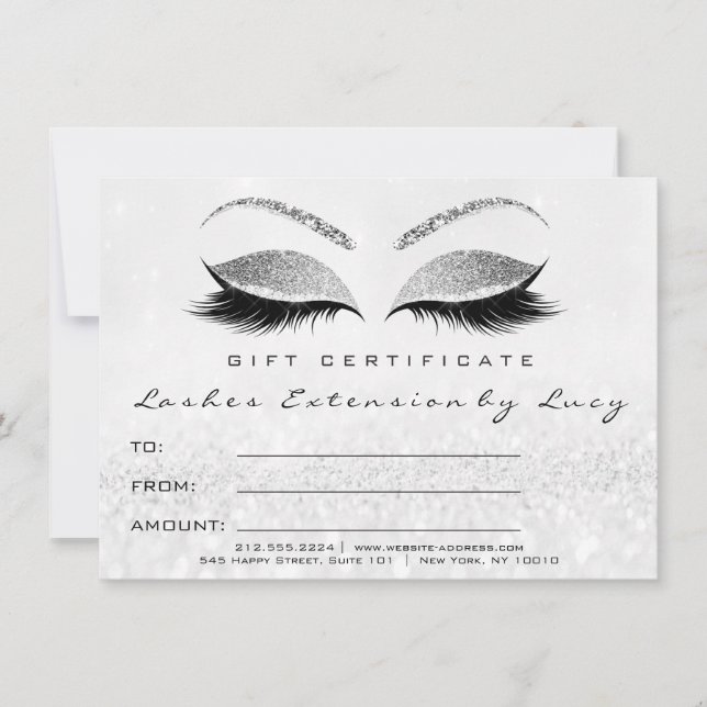 Carte Parties scintillant cadeau de certificat de maquil (Devant)