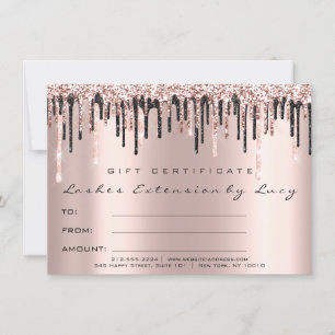 Carte Parties scintillant cadeau de certificat de maquil