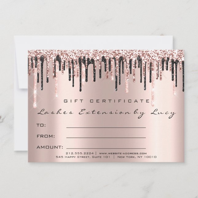 Carte Parties scintillant cadeau de certificat de maquil (Devant)
