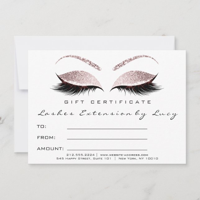 Carte Parties scintillant cadeau de certificat de maquil (Devant)