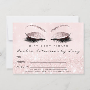 Carte Parties scintillant cadeau de certificat de maquil