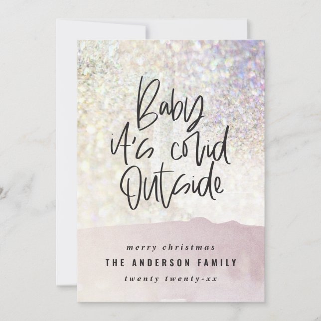 Carte Parties scintillant classe bébé son covid en dehor (Devant)