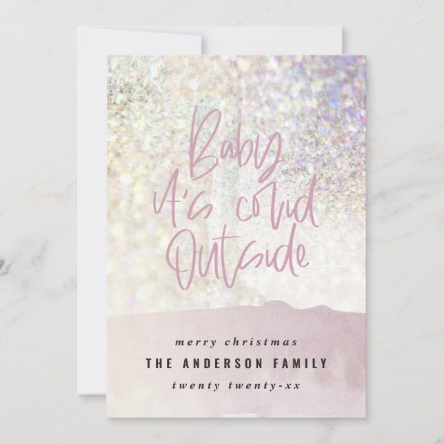 Carte Parties scintillant classe bébé son covid en dehor (Devant)