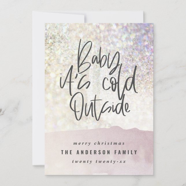 Carte Parties scintillant classe bébé son froid en dehor (Devant)