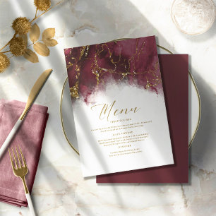 Carte Parties scintillant de marbre Mariage Bourgogne Go