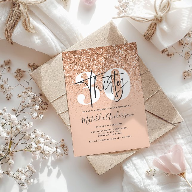 Carte Parties scintillant de pêche moderne fille typogra (Créateur téléchargé)