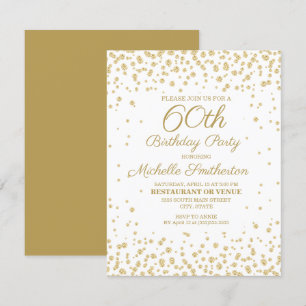 Carte Parties scintillant Diamond Or Blanc 60e anniversa
