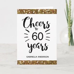 Carte Parties scintillant d'or encourage à 60 ans Annive