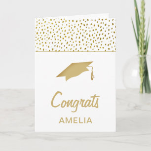 Carte Parties scintillant d'or moderne Congrats Graduati
