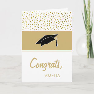 Carte Parties scintillant d'or moderne Congrats Graduati