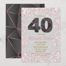 Parties scintillant d'or rose 40e anniversaire Inv