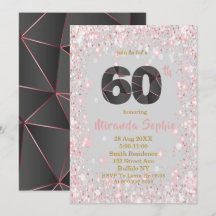 Parties scintillant d'or rose 60e anniversaire Inv