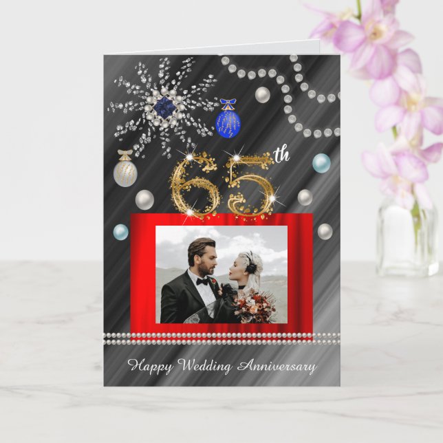 Carte Parties scintillant d'or Sapphire 65e anniversaire (Orchidée)