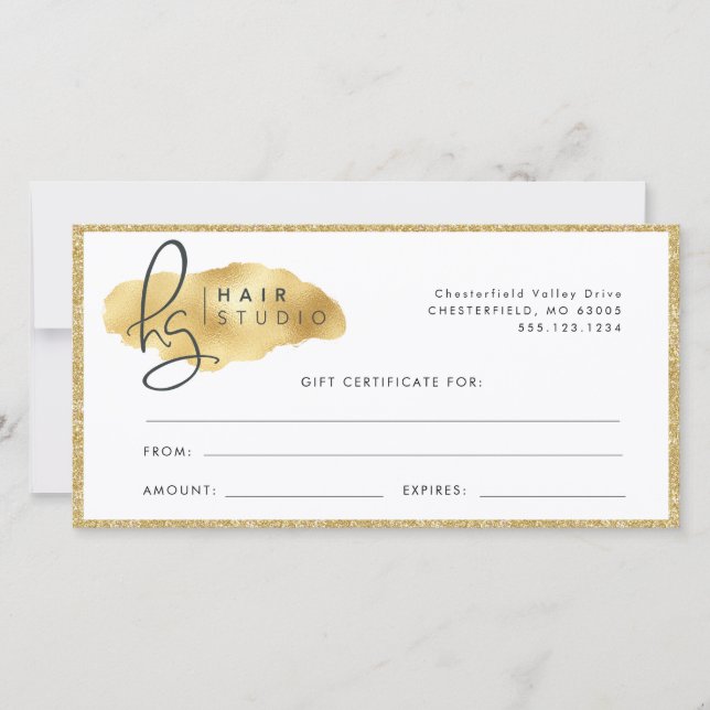 Carte Parties scintillant d'or Swash Bougie Boutique Sal (Devant)