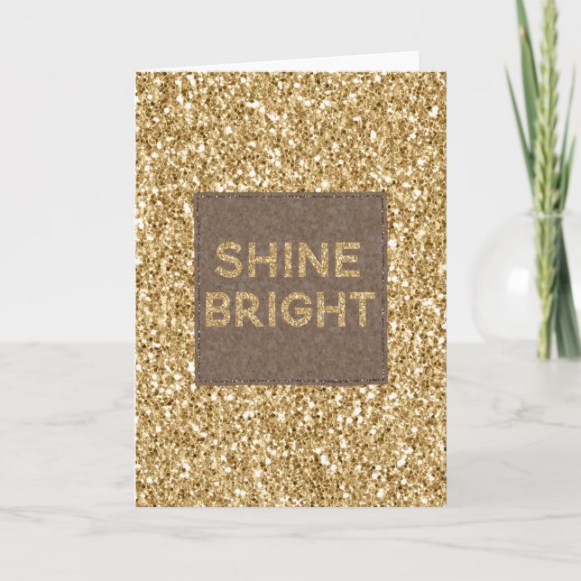 Carte Parties scintillant dorée brillant brillant (Devant)