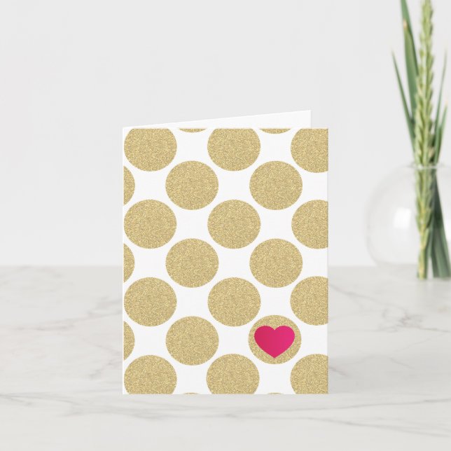 Carte Parties scintillant en gras point or avec couleur  (Devant)