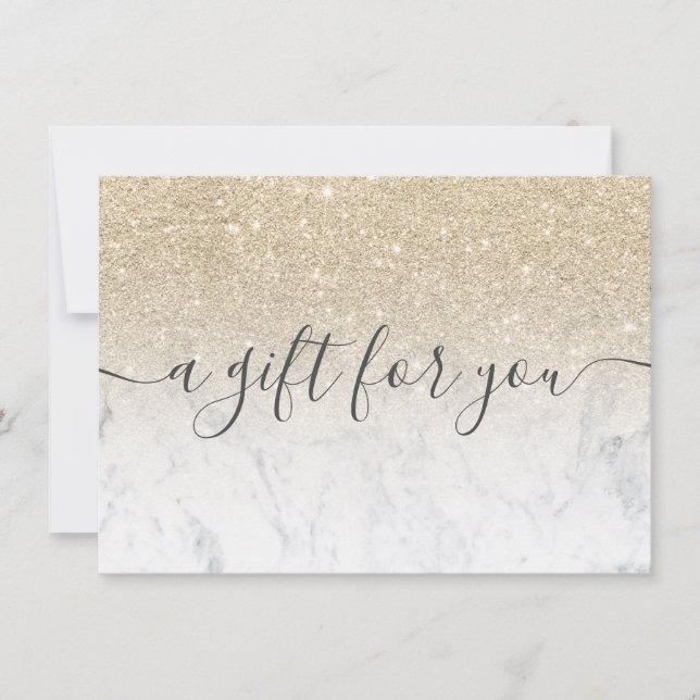 Carte parties scintillant en or clair marbre ombre certi (Devant)