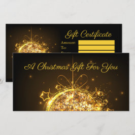 Carte Parties scintillant en or de Noël