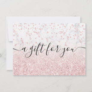 Carte parties scintillant en or rose blanc marbre cadeau