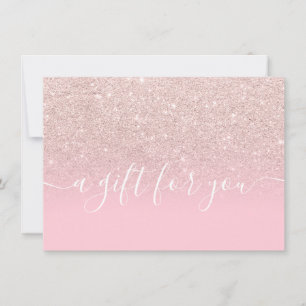 Carte parties scintillant en or rose noir  cadeau sombre