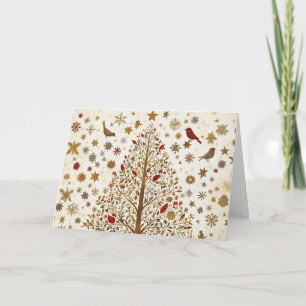 Carte Parties scintillant et Gold Foil Arbre de Noël Art