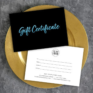Carte Parties scintillant Faux Blue sur certificat cadea