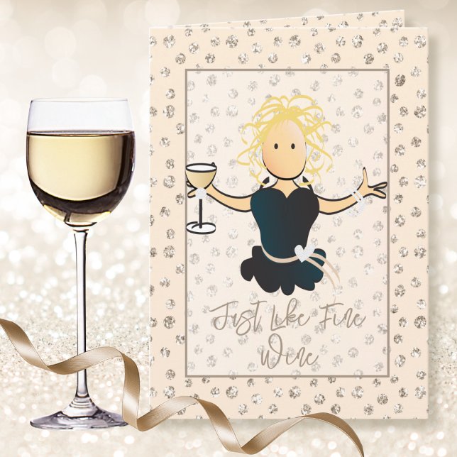 Carte Parties scintillant Fille De Vin Fin Pour Son Cart (Créateur téléchargé)