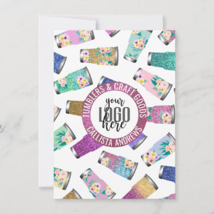 Carte Parties scintillant florale rose Turquoise Instruc