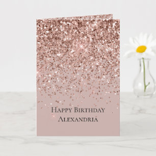 Carte Parties scintillant Mauve Rose or étincelle
