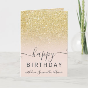 Carte Parties scintillant or chic moderne ombre 2 photo 