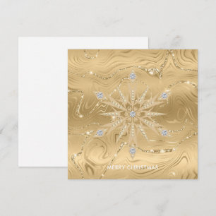 Carte Parties scintillant Or de luxe Snowflake Diamond