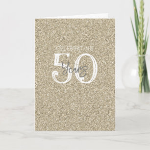 Carte Parties scintillant Or Élégant Célébrer 50 Ans Chi