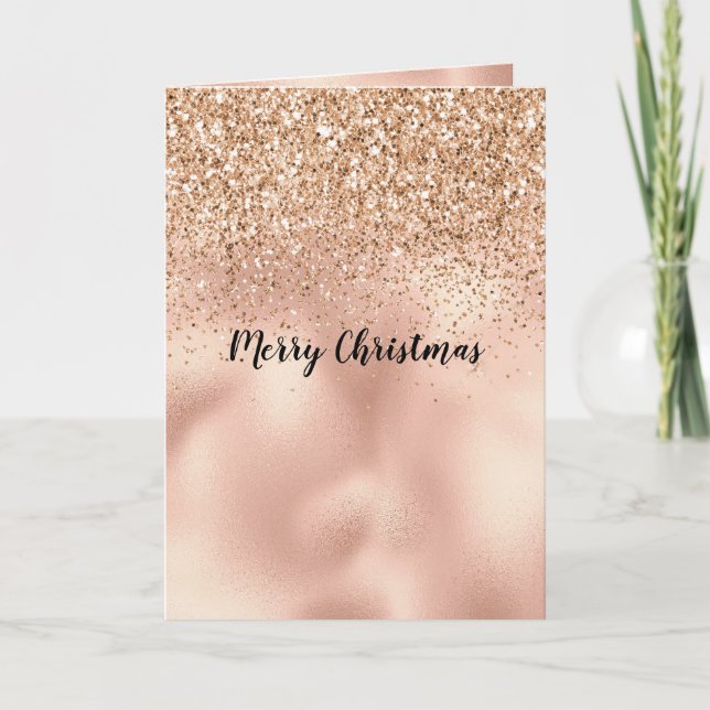 Carte Parties scintillant or Rose Peach (Devant)