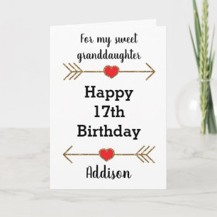 Carte Parties scintillant or rouge et or 17e anniversair