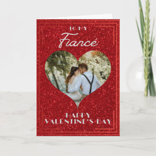 Carte Parties scintillant photo personnalisée Fiance Val