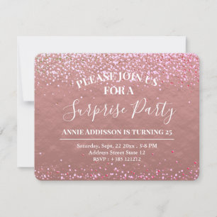 Carte Parties scintillant rose à huile or Sparkle Textur