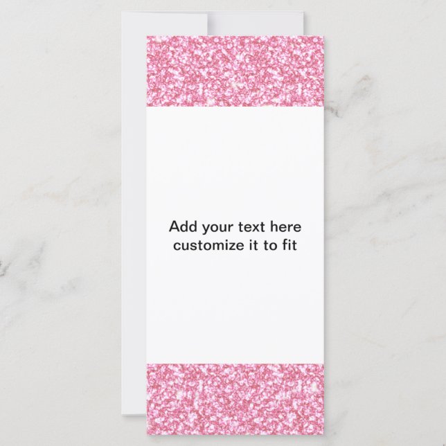 Carte Parties scintillant rose bébé imprimée (Devant)