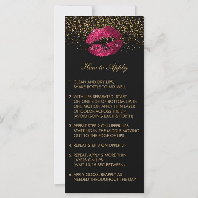 Carte Parties scintillant rose chaud - Instructions de d (Devant)