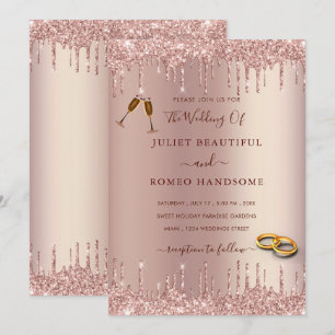 Carte Parties scintillant rose Gold Blush