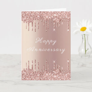 Carte Parties scintillant rose Gold Blush Sparkly Annive